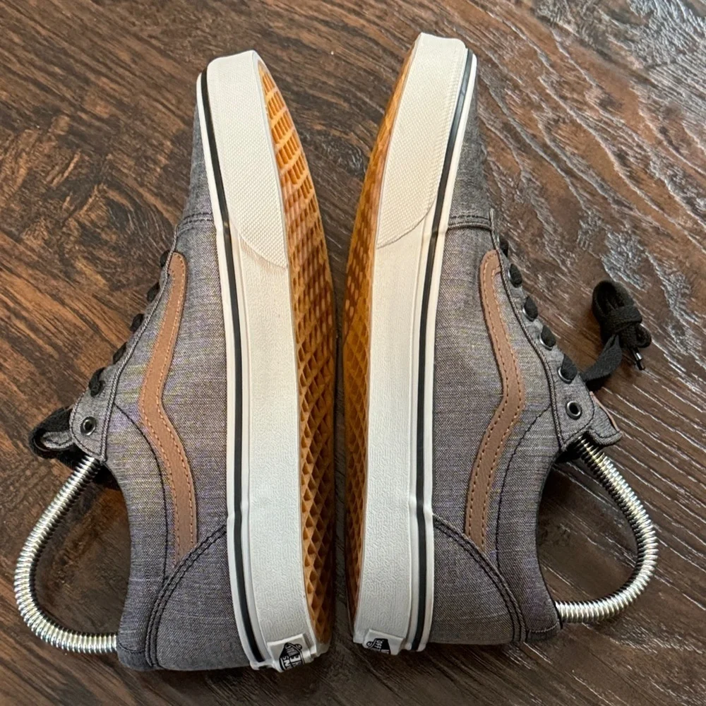 Vans Gray and Brown Kids Sneakers, New Without Tags